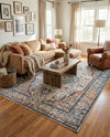 Seville Stripes Collection Area Rug - Cadiz (Blue) Rectangle Blue  lifestyle 3