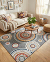 Seaside Blooms Collection Area Rug -  Eden Rectangle Black  lifestyle 17
