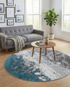 Seville Elegance Collection Area Rug -  Granada Round Gray  lifestyle 36