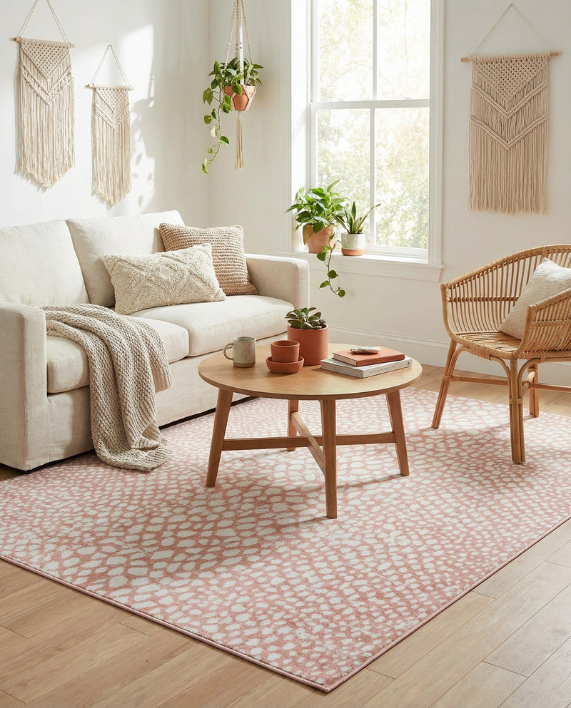 Aegean Elegance Washables Collection Area Rug -  Mykonos Rectangle Rose Pink  lifestyle 9