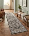 Patio Heritage Collection Area Rug -  Augusta (Charcoal) Runner Charcoal  lifestyle 60