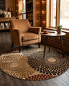 Bistro Lounge Collection Area Rug -  Cappuccino Round Beige  lifestyle 60