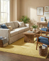 Solid Shag Seaside Collection Area Rug - Azure Cove (Yellow) Rectangle Yellow  lifestyle 9
