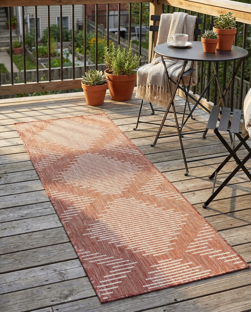 Urban Terrace Collection Area Rug -  Chelsea (Rust Red) Runner Rust Red  lifestyle 78