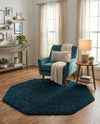 Plush Oasis Collection Area Rug - Serenity (Sapphire Blue) Octagon Sapphire Blue  lifestyle 34