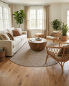 Seaside Stripes Collection Area Rug -  Boardwalk (Natural) Oval Natural  lifestyle 61