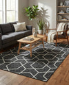 Geo Garden Lattice Collection Area Rug - Savannah Rectangle Charcoal Gray  lifestyle 21