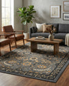 Tabriz Tapestry Collection Area Rug - Sahand (Dark Gray) Rectangle Dark Gray  lifestyle 3