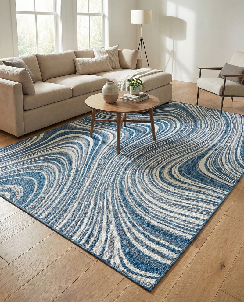 Urban Terrace Collection Area Rug - Soho Rectangle Blue  lifestyle 53