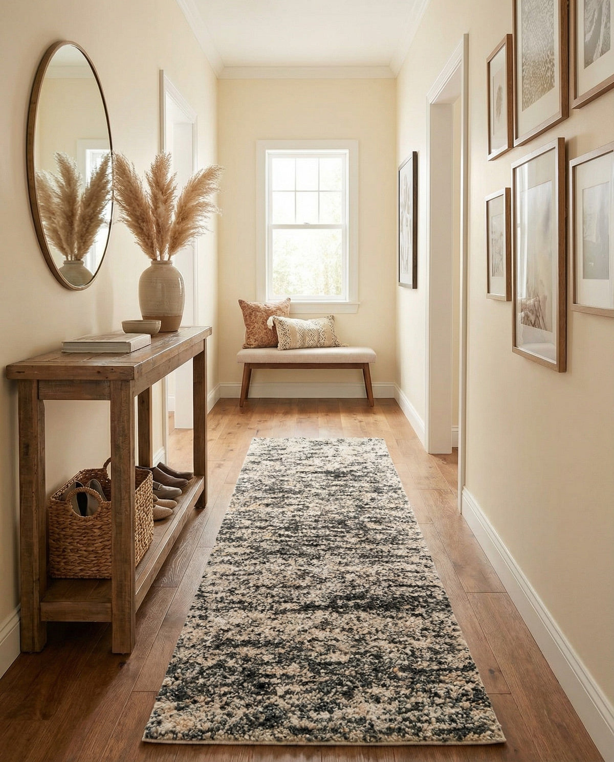 Wellington Luxe Shag Collection Area Rug - Kapiti Runner Salt and Pepper  lifestyle 83