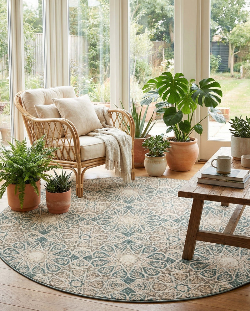 Gobi Sands Collection Area Rug -  UlanBuh Round Multi  lifestyle 21