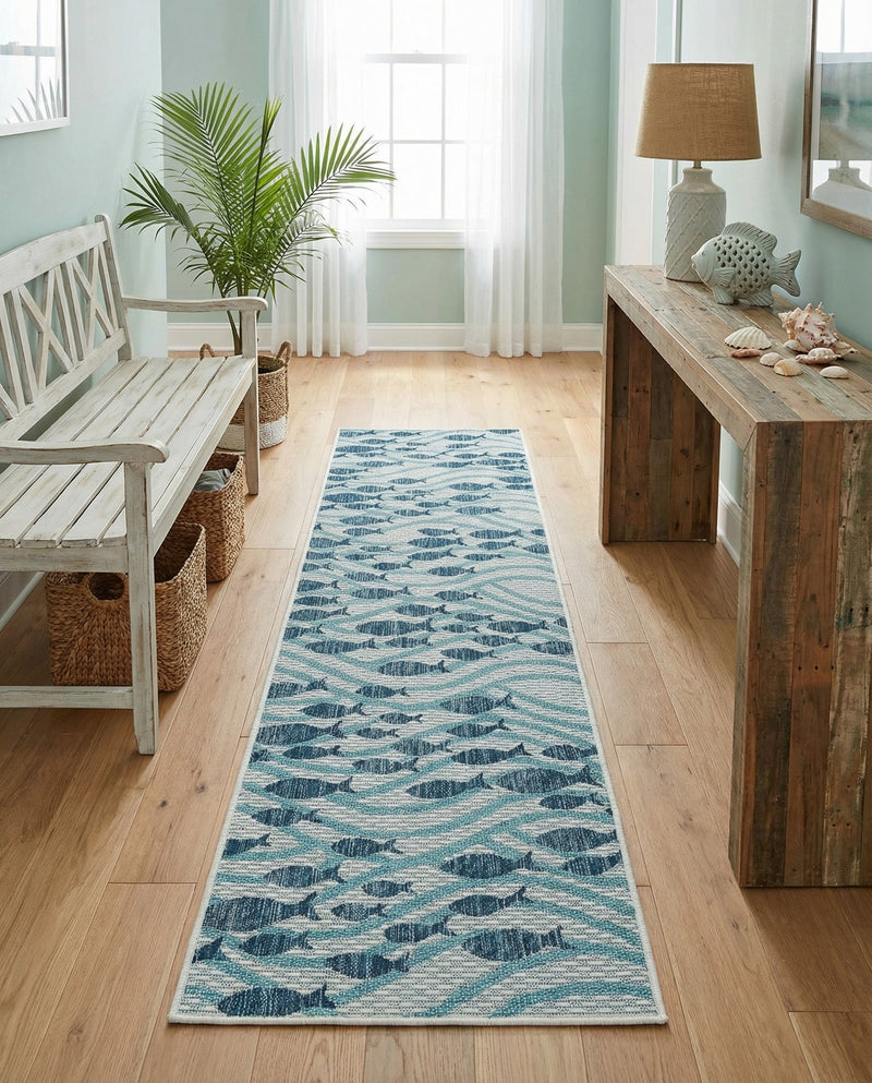 Seaside Haven Rugs Collection Area Rug -  Harbor Runner Blue  lifestyle 21