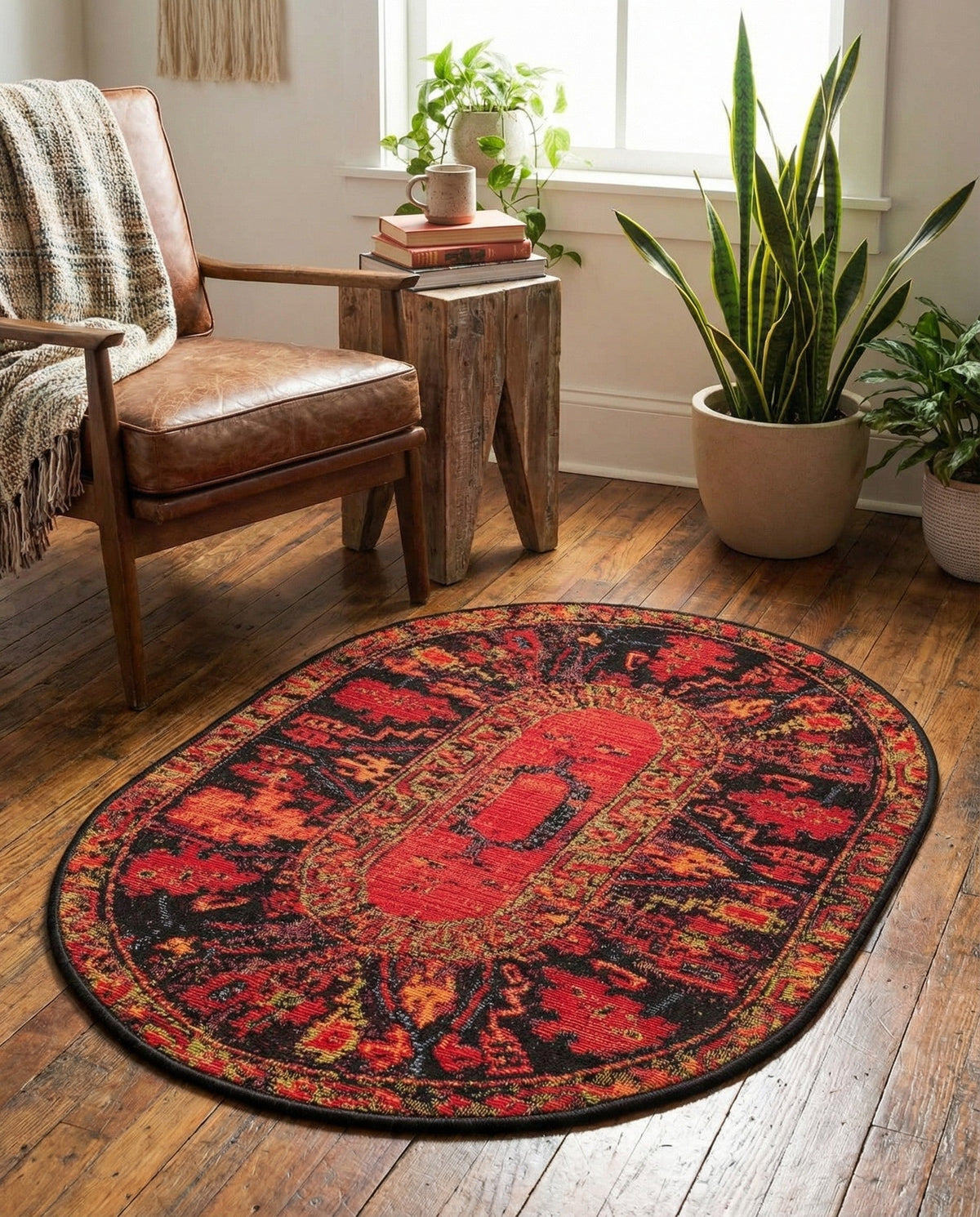 Safari Escape Rugs Collection Area Rug - Serengeti Oval Multi  lifestyle 78