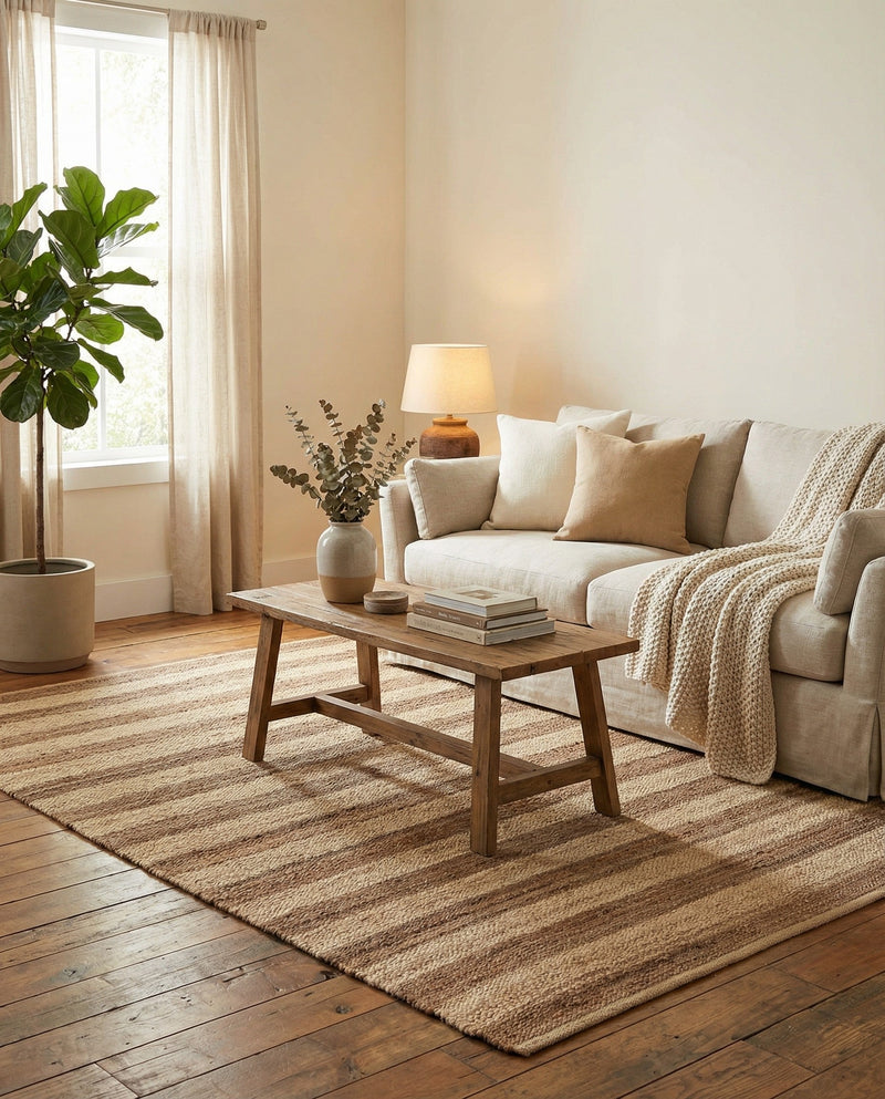 Woven Seaside Jute Collection Area Rug - Nantucket Rectangle Natural Ivory  lifestyle 61