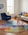 Urban Terrace Collection Area Rug -  Atrium Round Multi  lifestyle 47