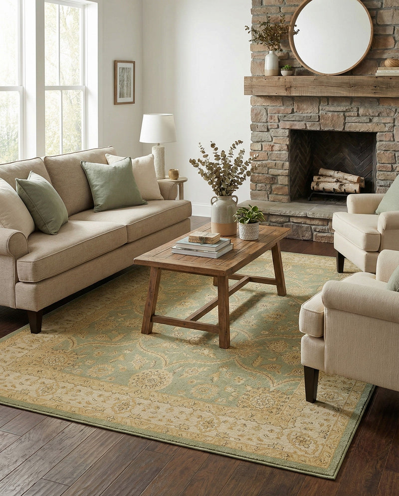 Chelsea Elegance Collection Area Rug -  Stockwell Rectangle Light Green  lifestyle 45