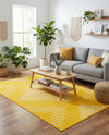 Seychelles Stripes Collection Area Rug - Mahe (Yellow) Rectangle Yellow  lifestyle 16