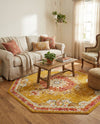 Brighton Terrace Collection Area Rug - Hove (Gold) Octagon Gold  lifestyle 57