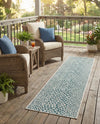 Urban Oasis Rugs Collection Area Rug -  Terrace (Teal) Runner Teal  lifestyle 71