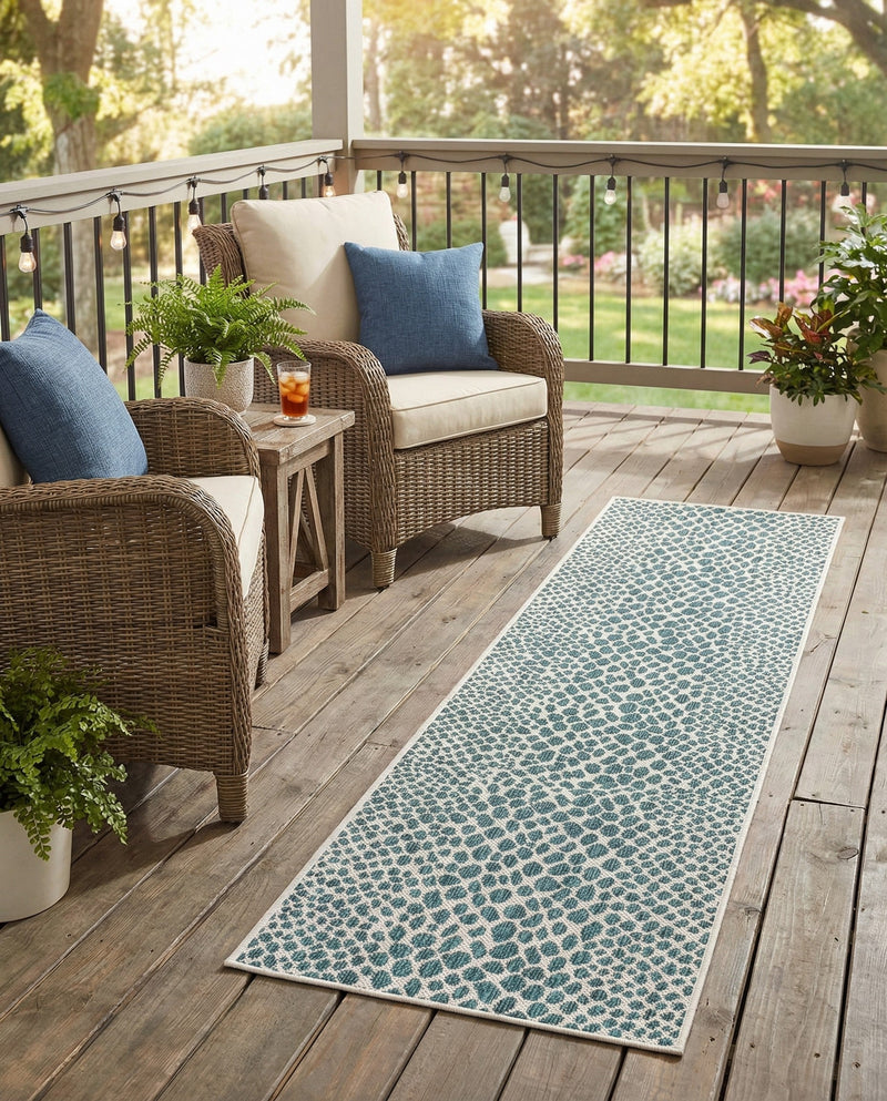 Urban Oasis Rugs Collection Area Rug -  Terrace (Teal) Runner Teal  lifestyle 71