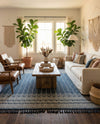 Sustainable Nomad Terrace Collection Area Rug - Reef Rectangle Navy Blue  lifestyle 12