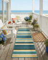 Terrace Fringe Collection Area Rug -  Veranda Runner Multi  lifestyle 45
