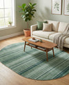 Jewel Oasis Collection Area Rug - Sapphire (Green) Oval Green  lifestyle 74