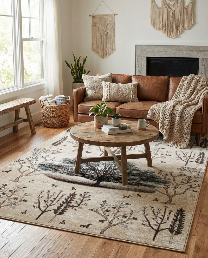 Coastal Haven Collection Area Rug -  Coastline Rectangle Beige  lifestyle 8