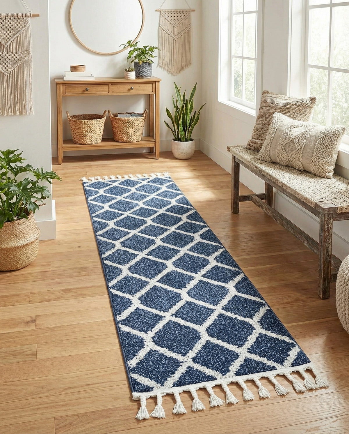 Sahara Chic Collection Area Rug -  Tuareg Runner Blue  lifestyle 179