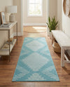 Seychelles Stripes Collection Area Rug - Mahe (Light Blue) Runner Light Blue  lifestyle 23