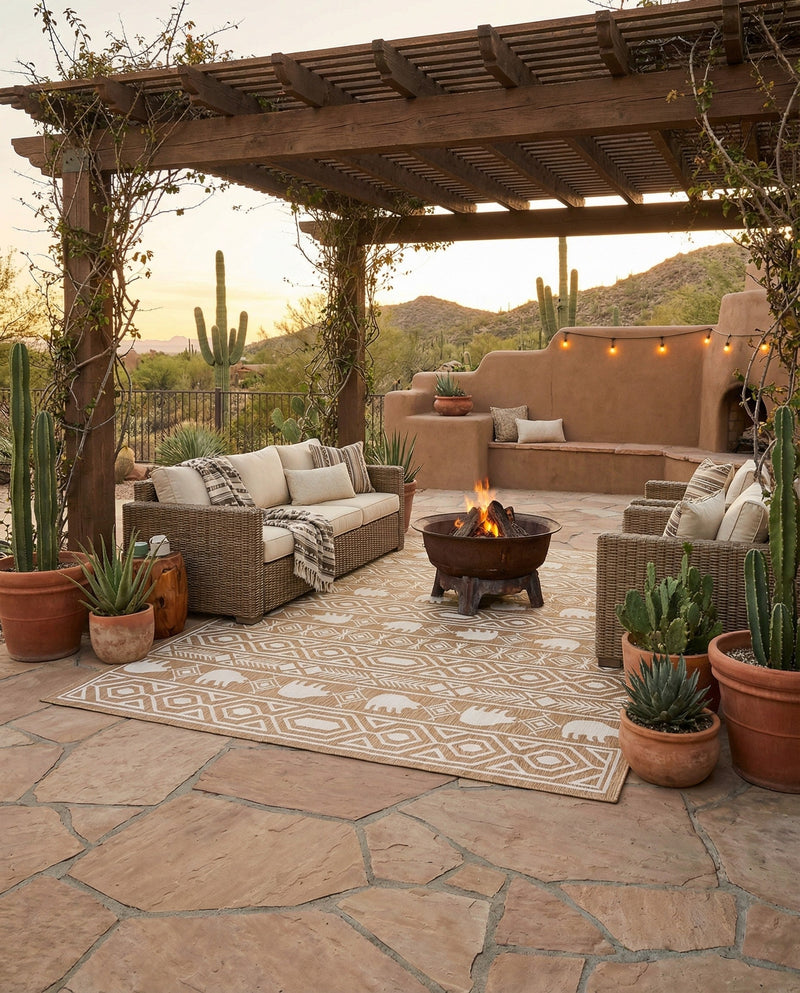 Mesa Oasis Rugs Collection Area Rug - Sundown Rectangle Taupe  lifestyle 19
