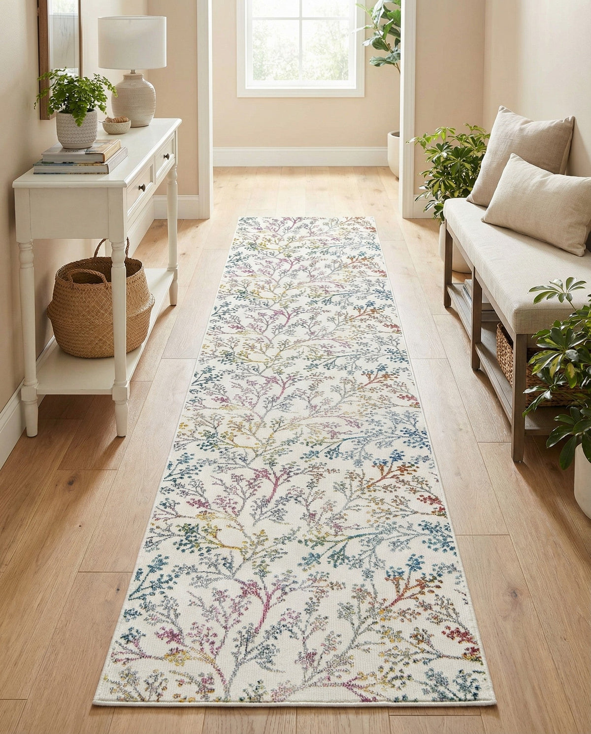Meadow Breeze Collection Area Rug -  Sunbeam Runner Ivory  lifestyle 131