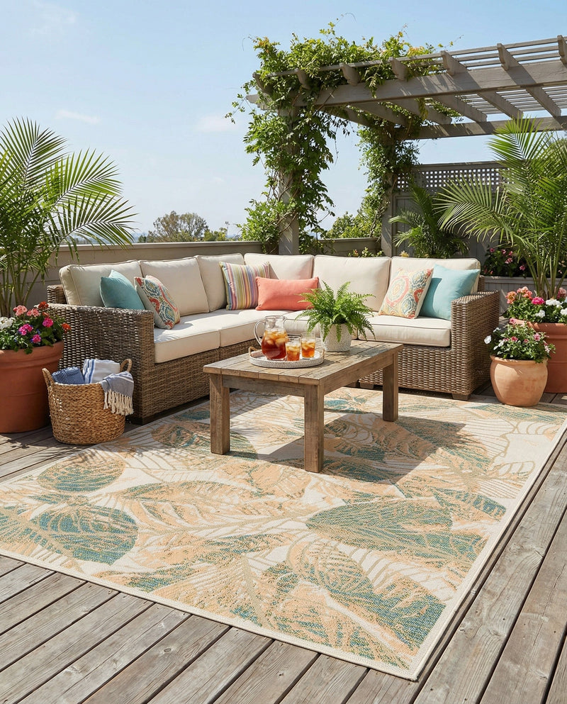 Coastal Terrace Collection Area Rug -  Driftwood Rectangle Ivory  lifestyle 27