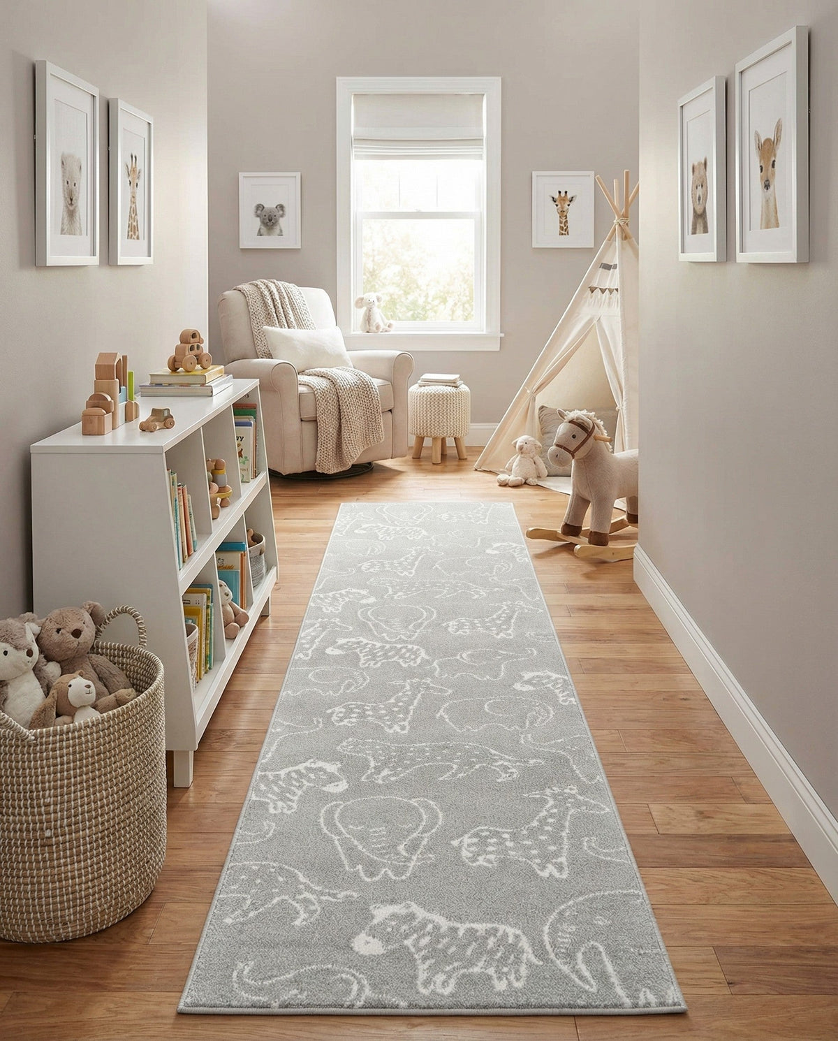 Wonder Tykes Collection Area Rug -  Spectrum Runner Gray  lifestyle 184