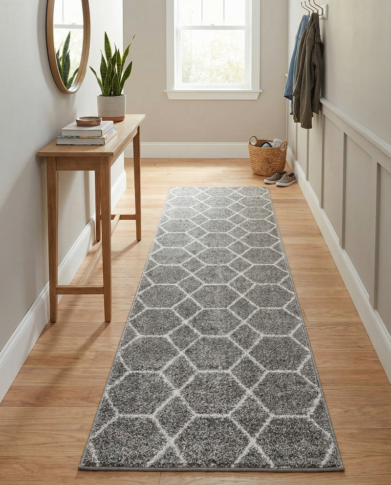Trellis Mosaic Collection Area Rug - Arborville (Light Gray) Runner Light Gray  lifestyle 38