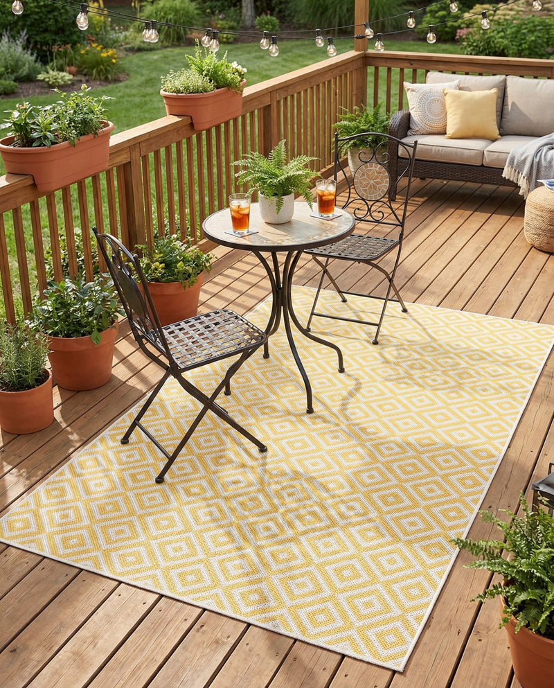 Urban Oasis Rugs Collection Area Rug -  Rooftop (Yellow Ivory) Rectangle Yellow Ivory  lifestyle 5
