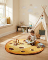 Whimsy Wonders Wool Collection Area Rug -  Lagoon Round Light Brown  lifestyle 4