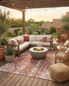 Desert Nomad Terrace Collection Area Rug - Sahara (Rust Red) Rectangle Rust Red  lifestyle 4