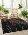 Trellis Mosaic Collection Area Rug - Arborville (Black) Square Black  lifestyle 72