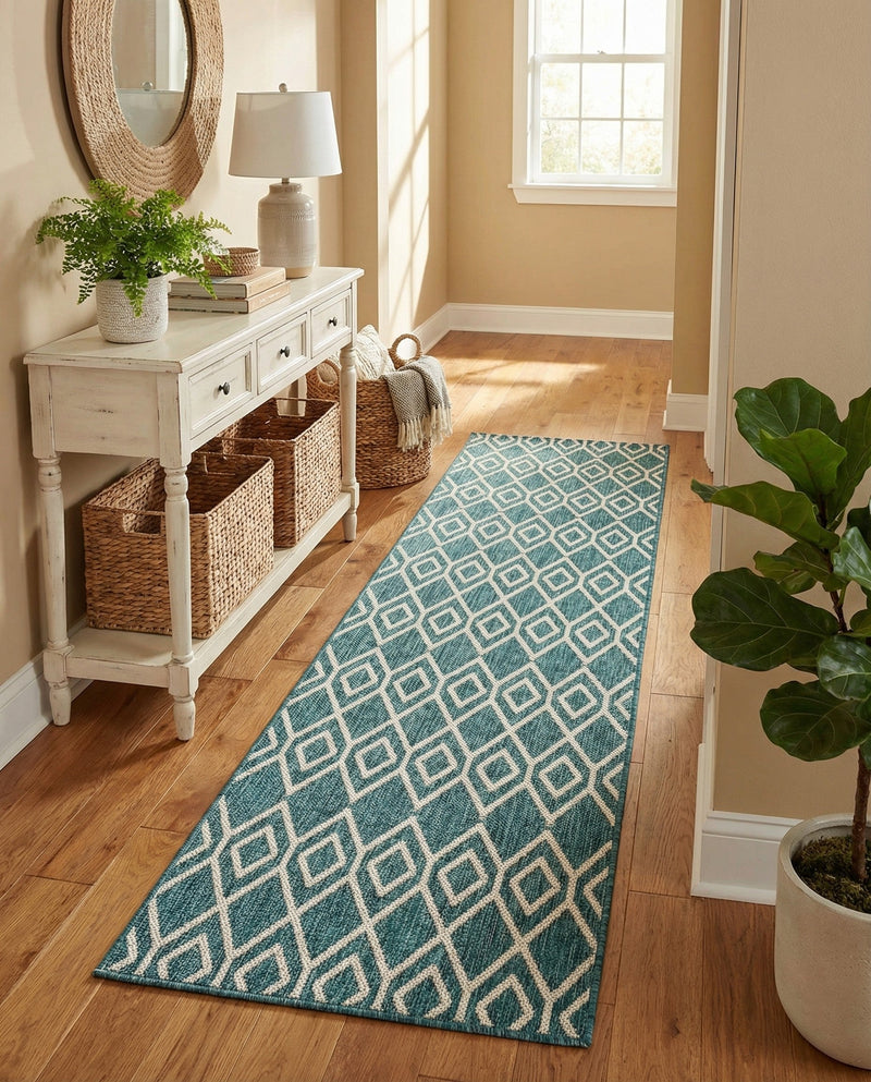 Urban Oasis Rugs Collection Area Rug -  Boulevard (Teal) Runner Teal  lifestyle 20