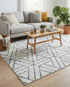 Garden Maze Retreat Collection Area Rug -  Topiarytrail Rectangle White  lifestyle 23
