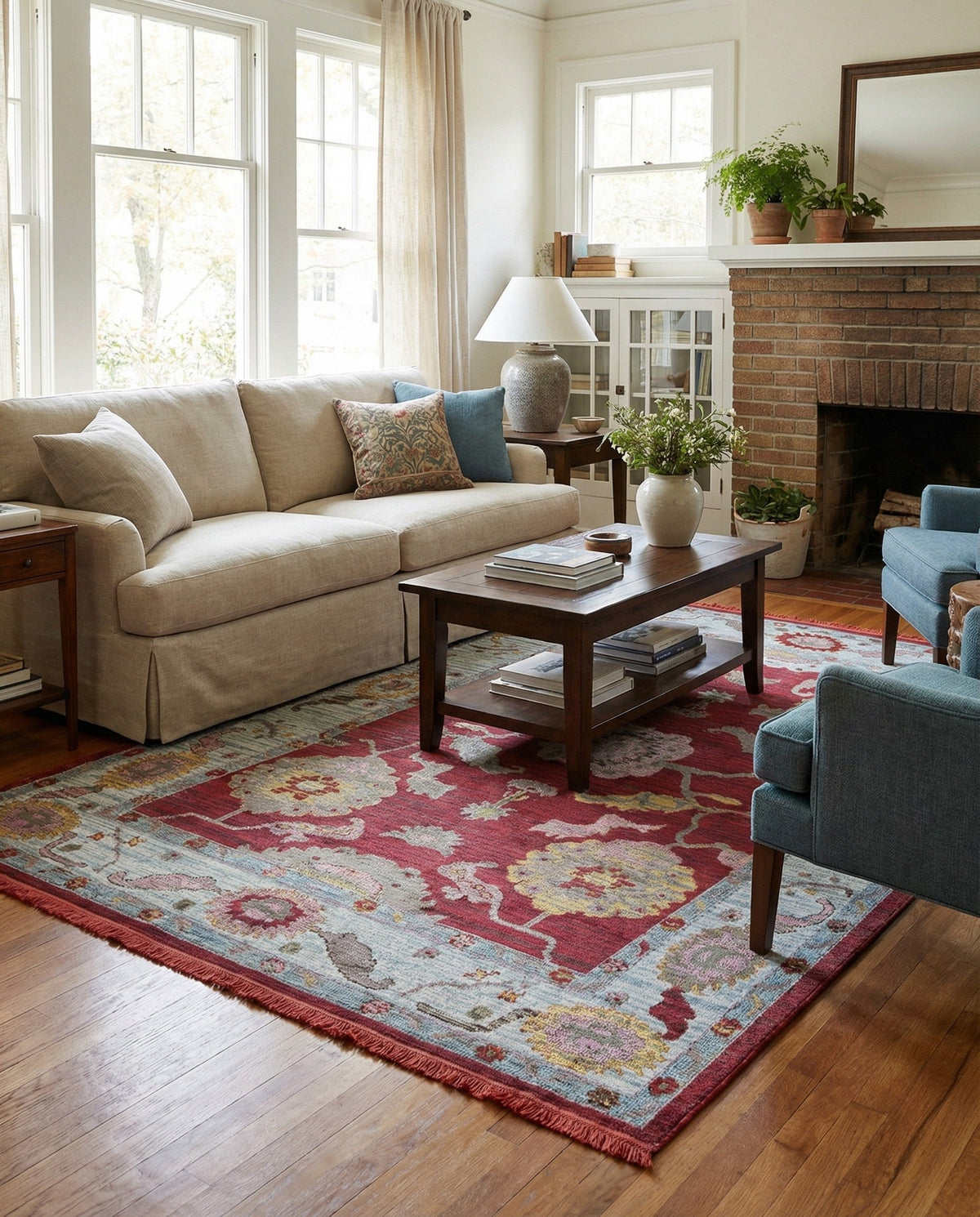 Arcadia Rugs Collection Area Rug - Eden (Red) Rectangle Red  lifestyle 11