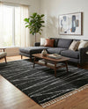 Tranquil Tides Shag Collection Area Rug -  Frost Rectangle Black and White  lifestyle 9