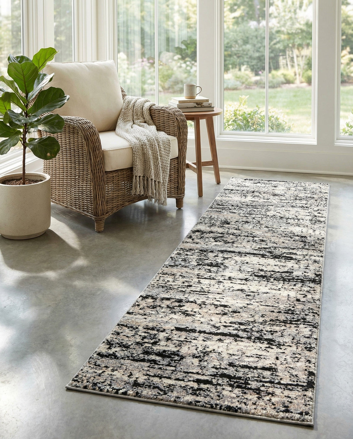 Santa Fe Trails Collection Area Rug -  Chaparral Runner Gray  lifestyle 113