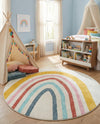 Wonder Tykes Collection Area Rug -  Illusion Round Ivory  lifestyle 47
