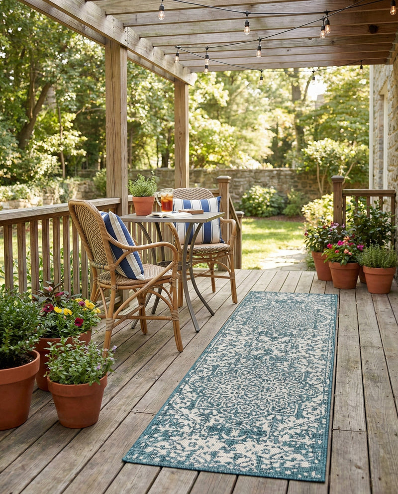 Urban Oasis Rugs Collection Area Rug -  Penthouse (Teal) Runner Teal  lifestyle 37