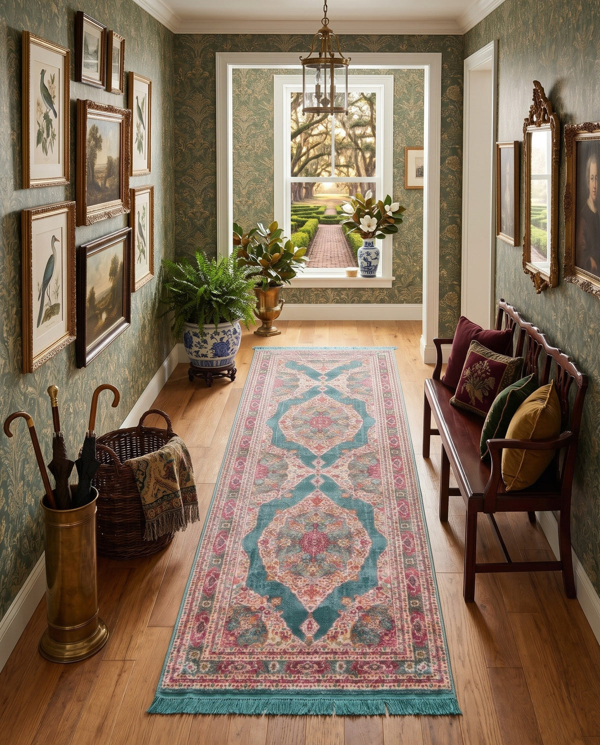 Caribbean Breeze Collection Area Rug -  Windward Runner Turquoise  lifestyle 188