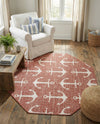 Seaside Haven Rugs Collection Area Rug - Sapphire (Rust Red) Octagon Rust Red  lifestyle 30