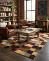 Bistro Lounge Collection Area Rug - Espresso Rectangle Multi  lifestyle 15