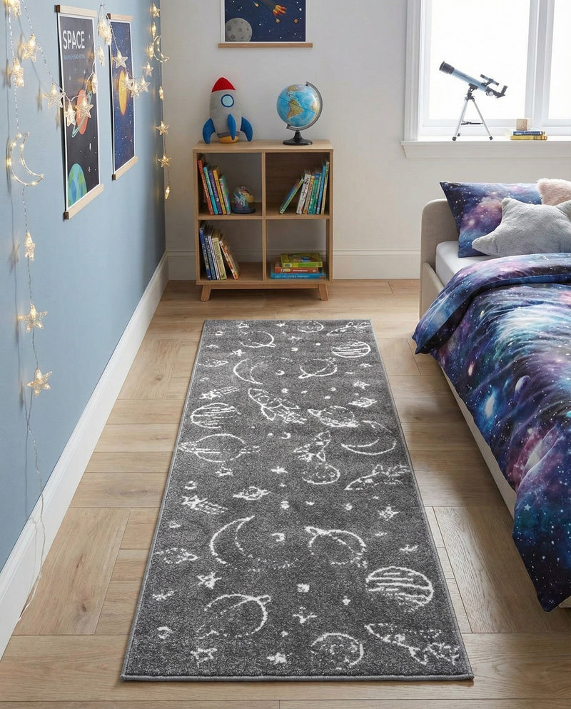 Wonder Tykes Collection Area Rug -  Jigsaw Runner Gray  lifestyle 44